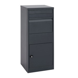 PROREGAL Paketkasten HxBxT 102x41x38cm Paketbox Standbriefkasten Briefkasten Größe L Verzinkt Anthrazit