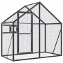 Anthrazitfarbene vidaXL Voliere aus Aluminium, 179x100x185 cm, für Vögel und Kleintiere.