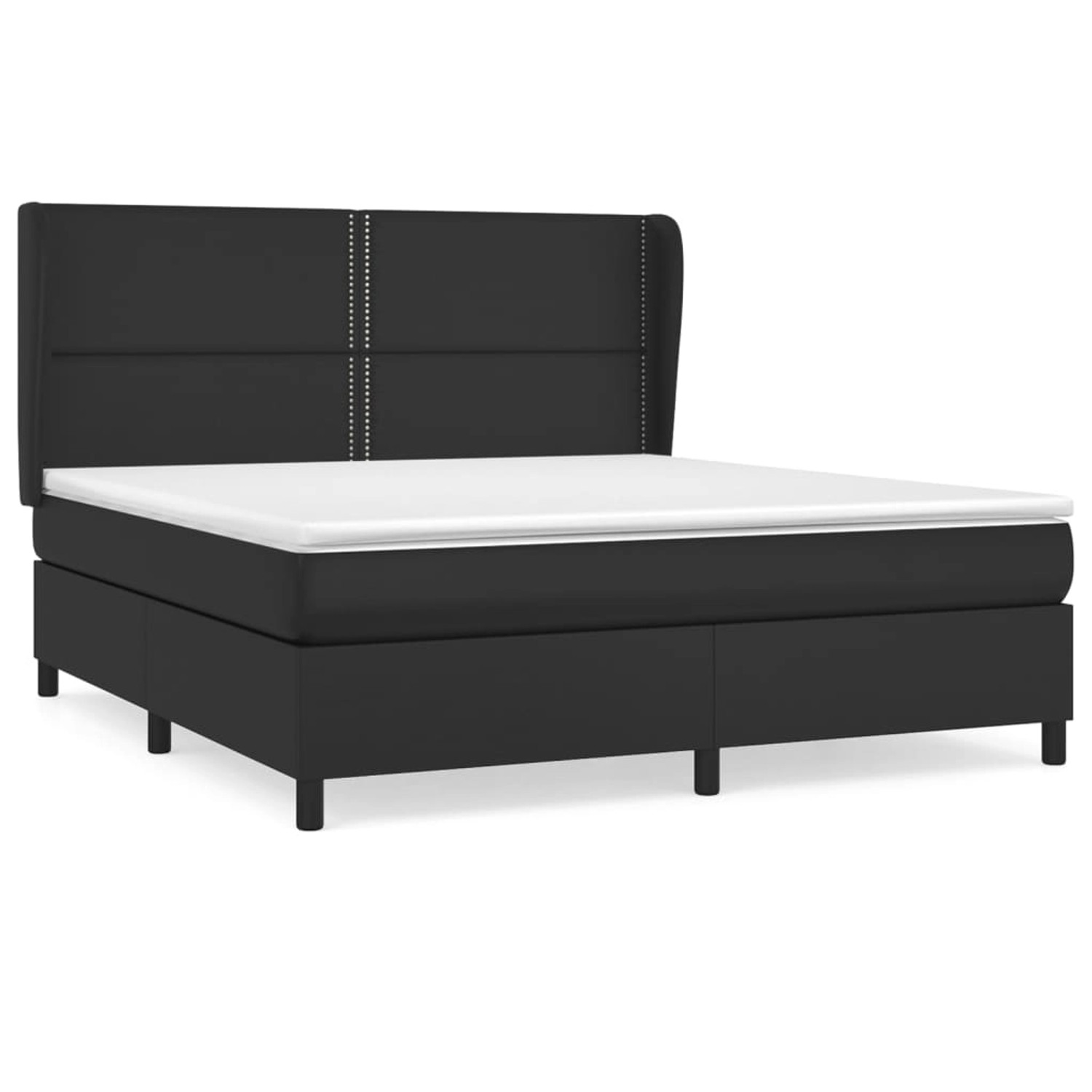 vidaXL Boxspringbett mit Matratze Schwarz 160x200 cm Kunstleder1466750 günstig online kaufen