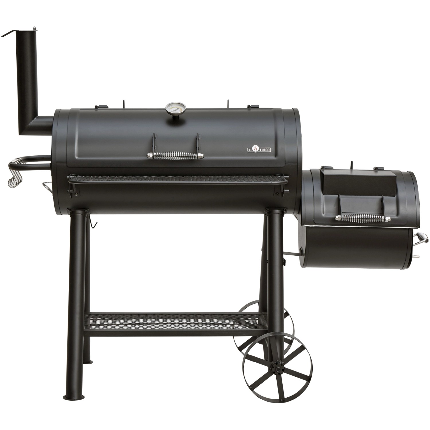 El Fuego Holzkohlegrill/Smoker Buffalo, ca. 155cm breit, mit separater Feuerkammer.