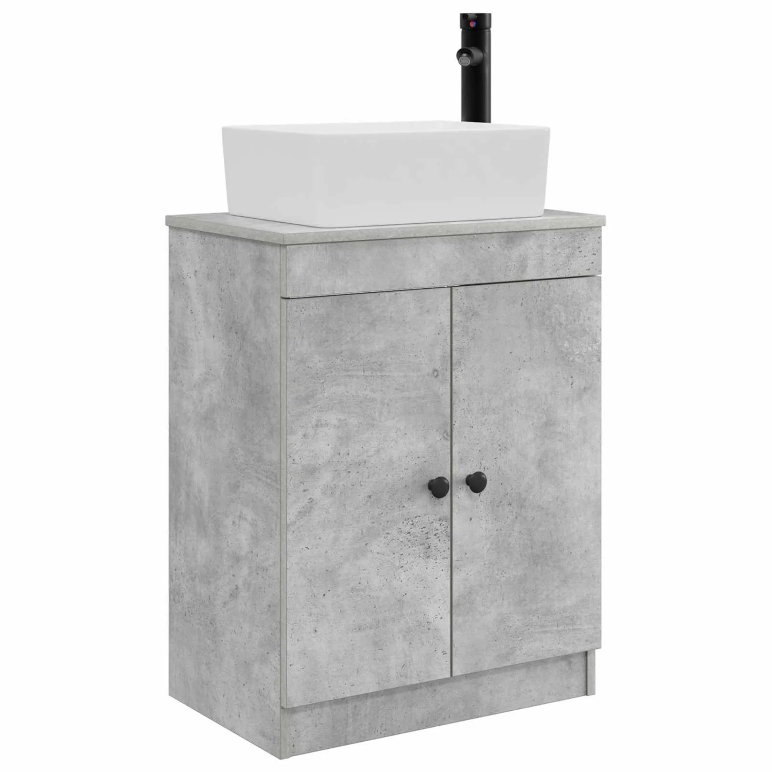 vidaXL Badezimmerschrank mit Waschbecken Betongrau 54 x 35 x 83 cm 890133