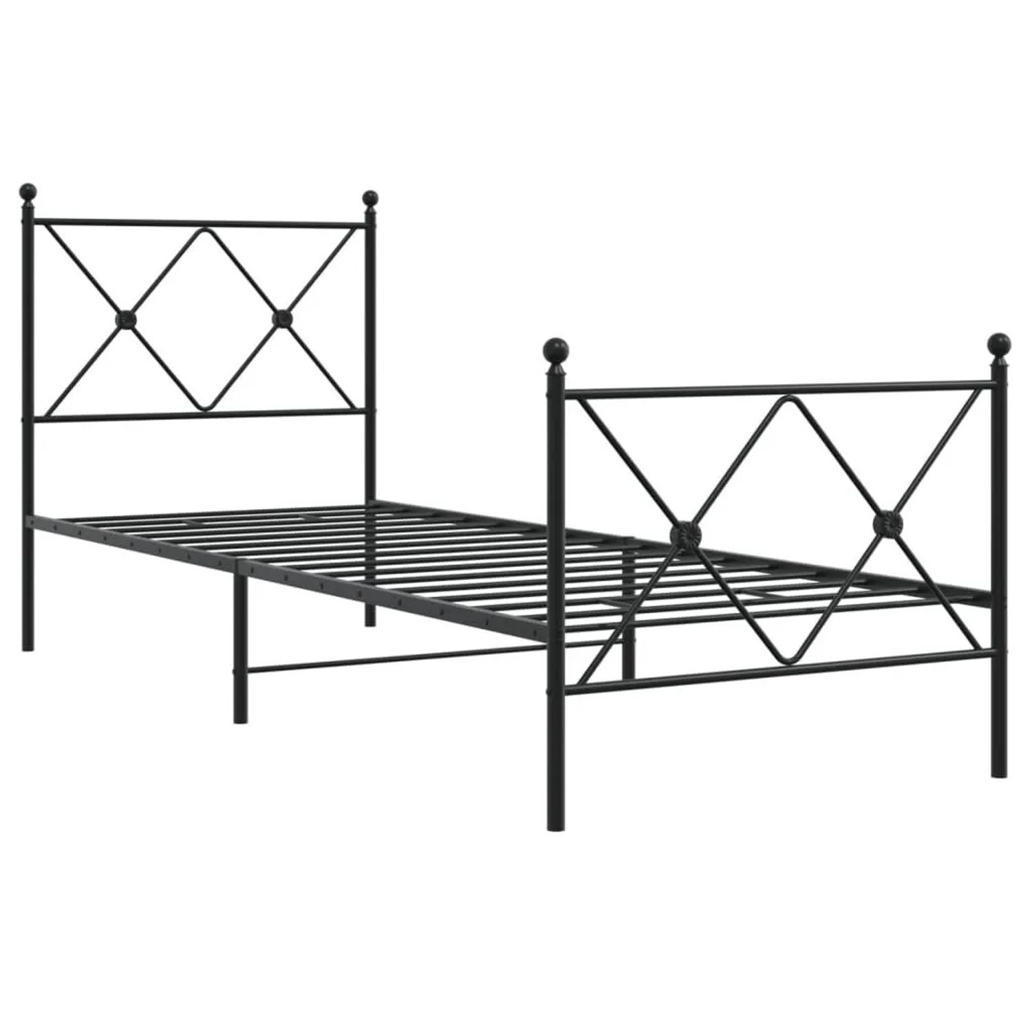 vidaXL Bettgestell mit Kopfteil und Fußteil Metall Schwarz 80x200 cm 376511 günstig online kaufen
