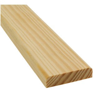 Kiefer Tapetenleiste, 18x4x2400mm, aus massivem Holz für Wand- und Tapetenabschluss.