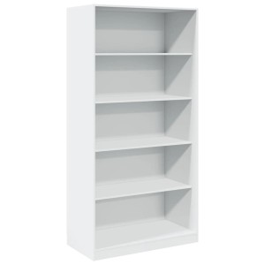 Weißer vidaXL Kleiderschrank (100x50x200 cm) aus Holzwerkstoff mit 5 Fächern.