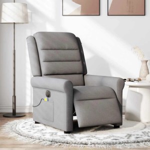 vidaXL Massagesessel Elektrisch Taupe Stoff 3303311