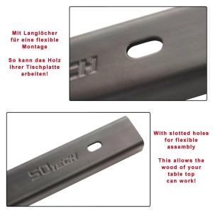 SOTECH 3 Stück Gratleisten U-Form 900 x 40 x 20 mm Vintage Look für Tischplatten
