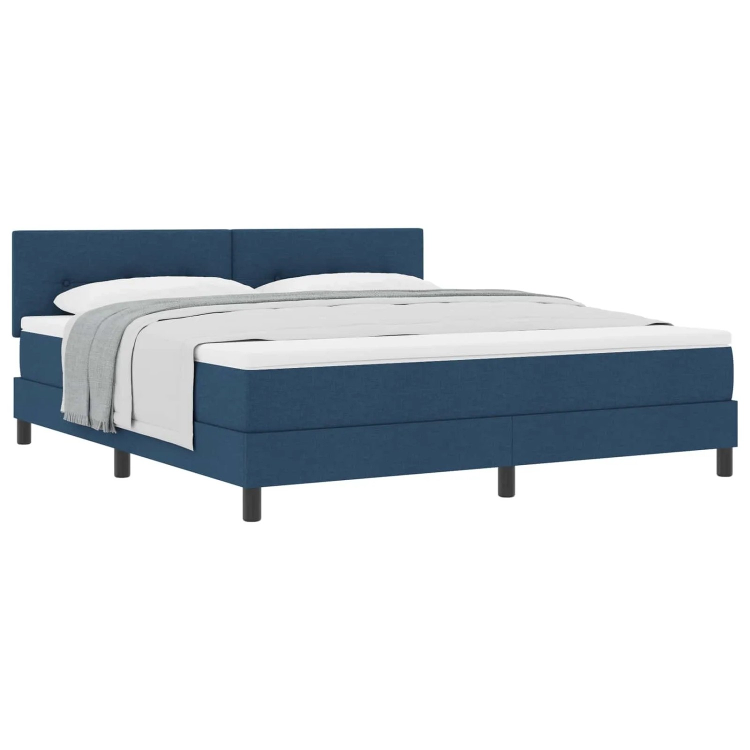 vidaXL Boxspringbett mit Matratze mit Kopfteil Blau 180 x 200 cm Stoff 3338712