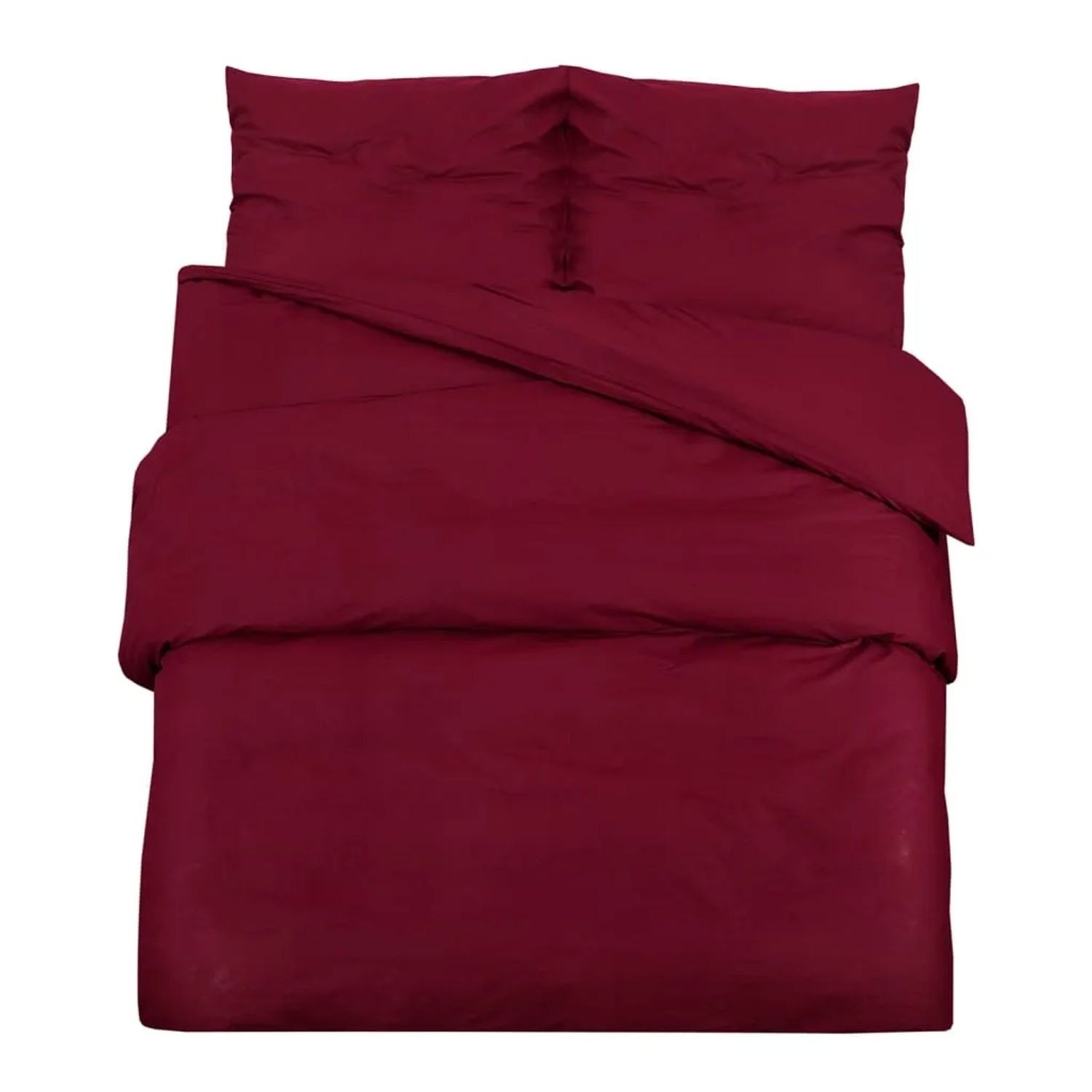 vidaXL Bettwäsche-Set Bordeauxrot 260x240 cm Leichte Mikrofaser 136036