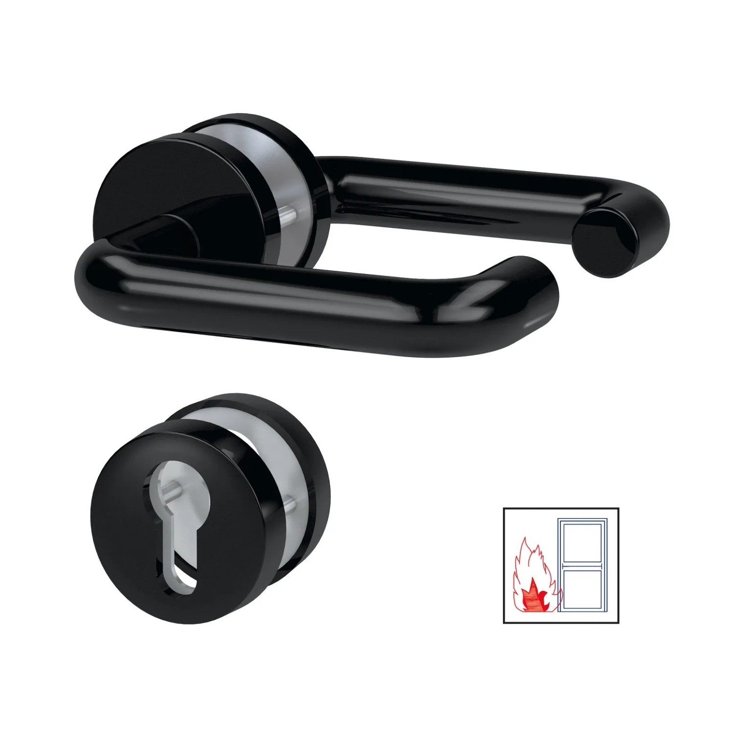 Basi - FS-Rosetten-Drücker-Garnitur - ZT-FS 2150 - Kunststoff Schwarz - 7529-9200