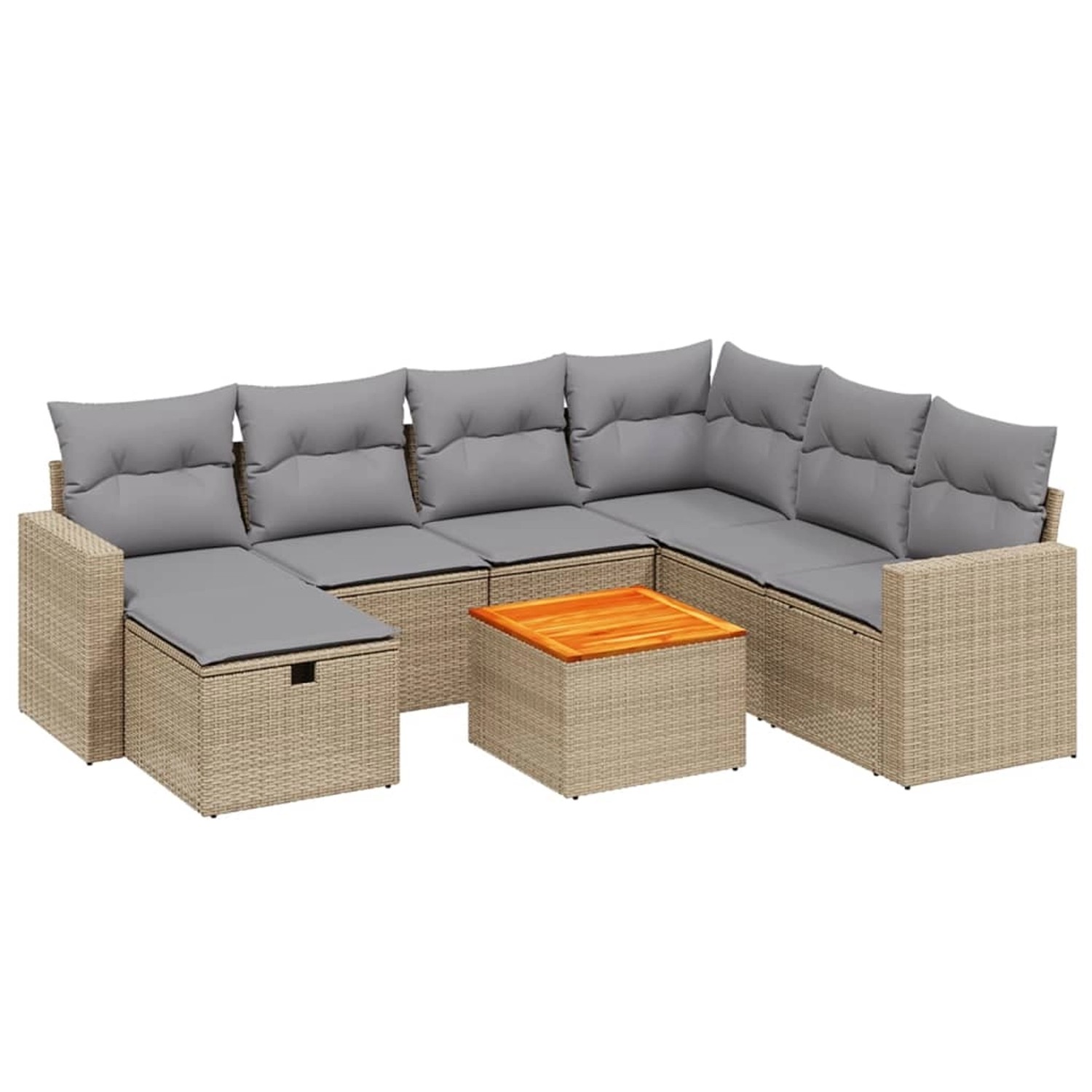 vidaXL 8-tlg Garten-Sofagarnitur mit Kissen Beige Poly Rattan Modell 131 günstig online kaufen