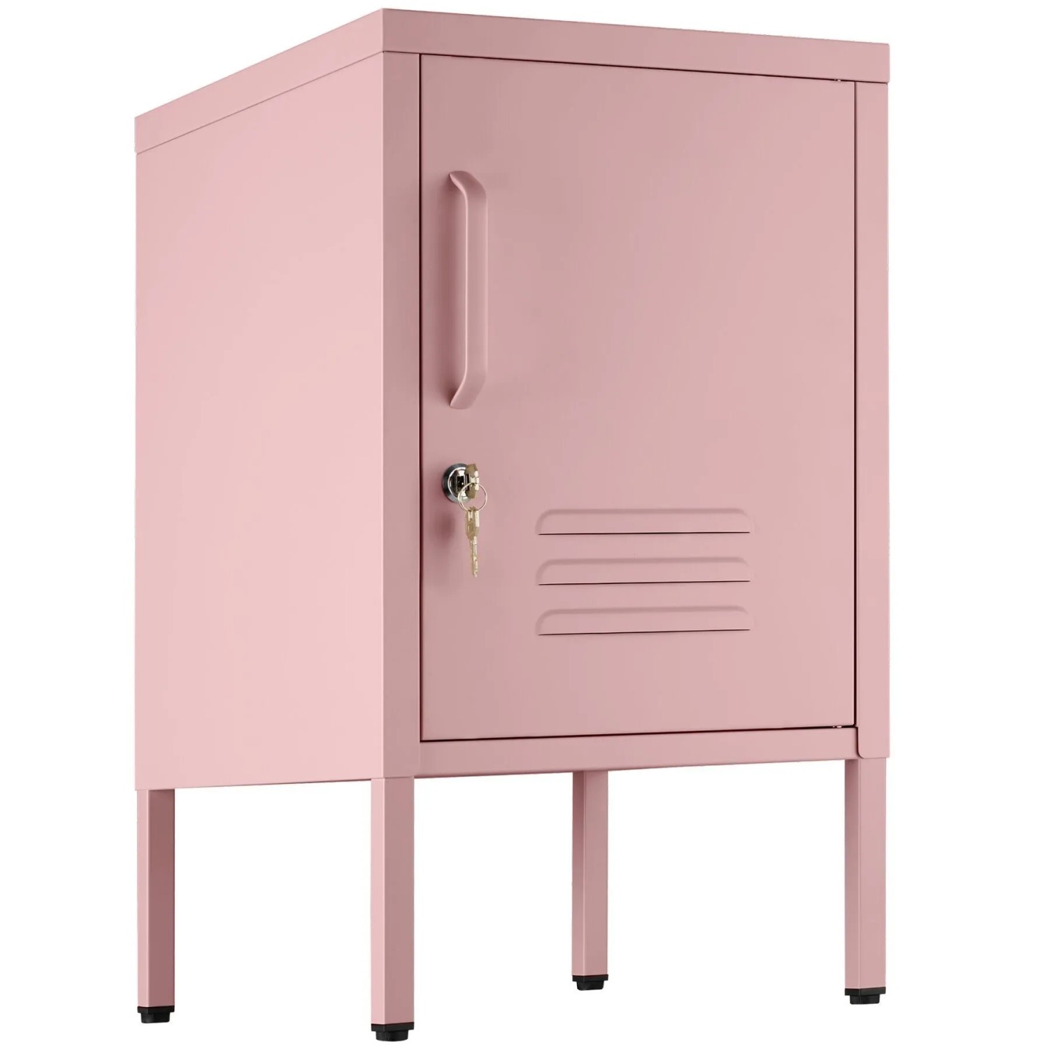 Tectake Nachttisch Baker Abschließbare Tür Mit Magnetverschluss Verstellbarer Zwischenboden  42 5 x 35 x 60 5 cm Rosa