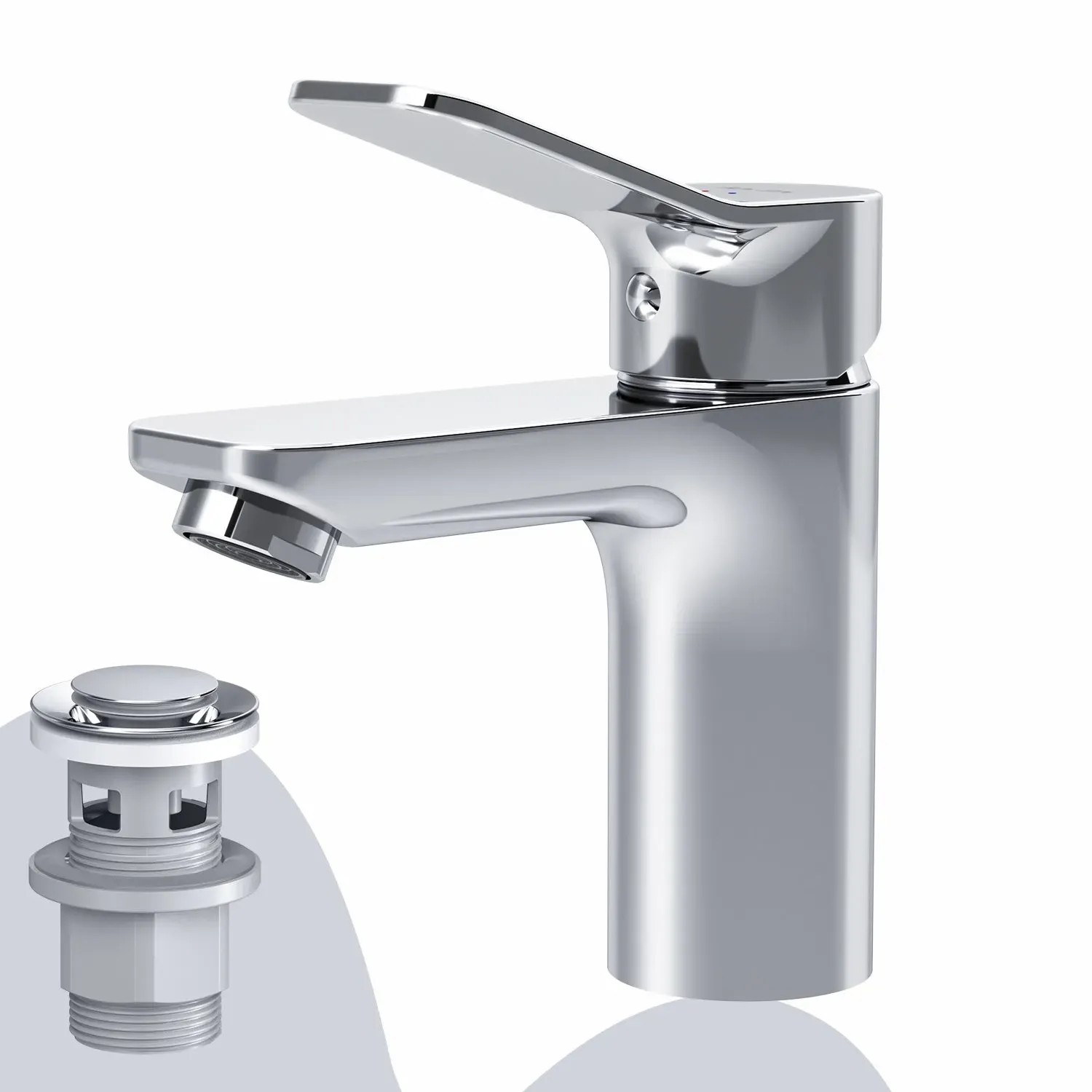 AM.PM Waschtischarmatur X-Joy mit Klick-Ablauf, Chrom. Waschbecken Armatur für Bad & WC.