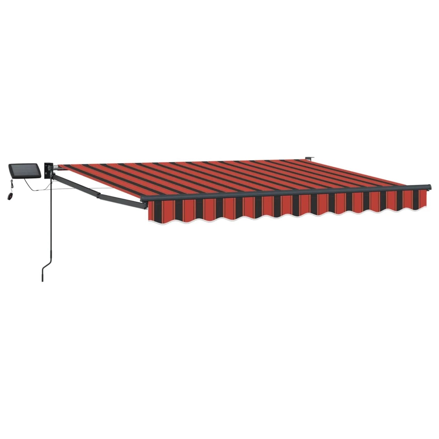 vidaXL Manuelle Gelenkarmmarkise mit LEDs Orange und Braun 3 x 2,5 m 3419421