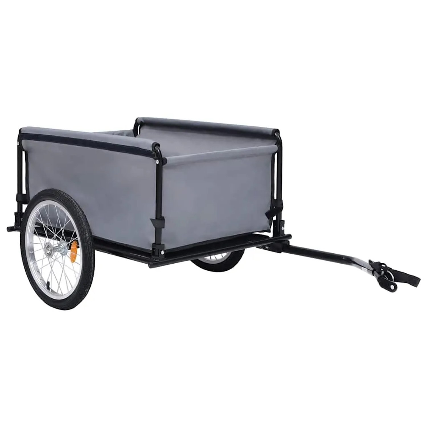 DELUKE Fahrrad Lastenanhänger, schwarz-blau, bis 65kg. Transportanhänger für Fahrräder.