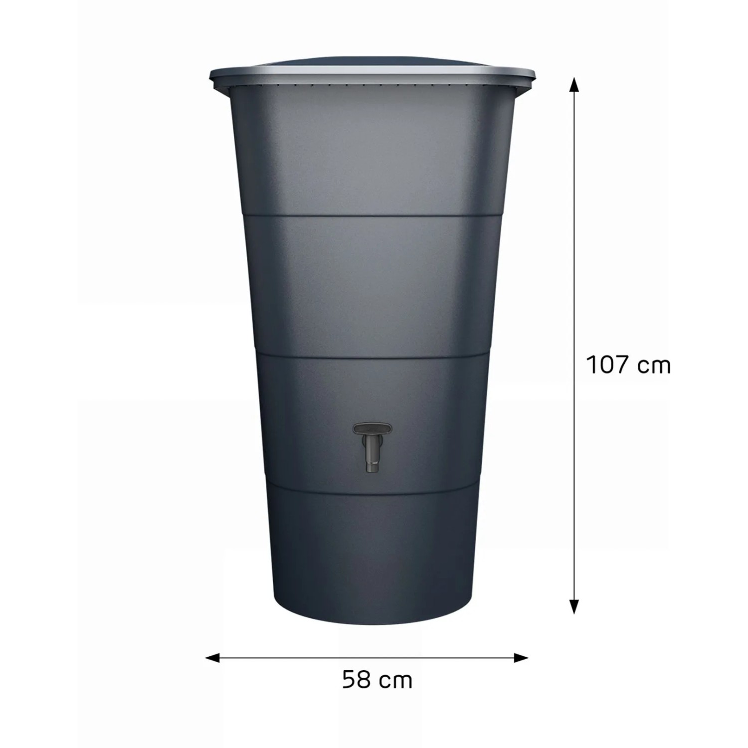 GARANTIA IBIZA Regentonne eckig 200 Liter graphite grey inkl. Deckel kaufen bei OBI