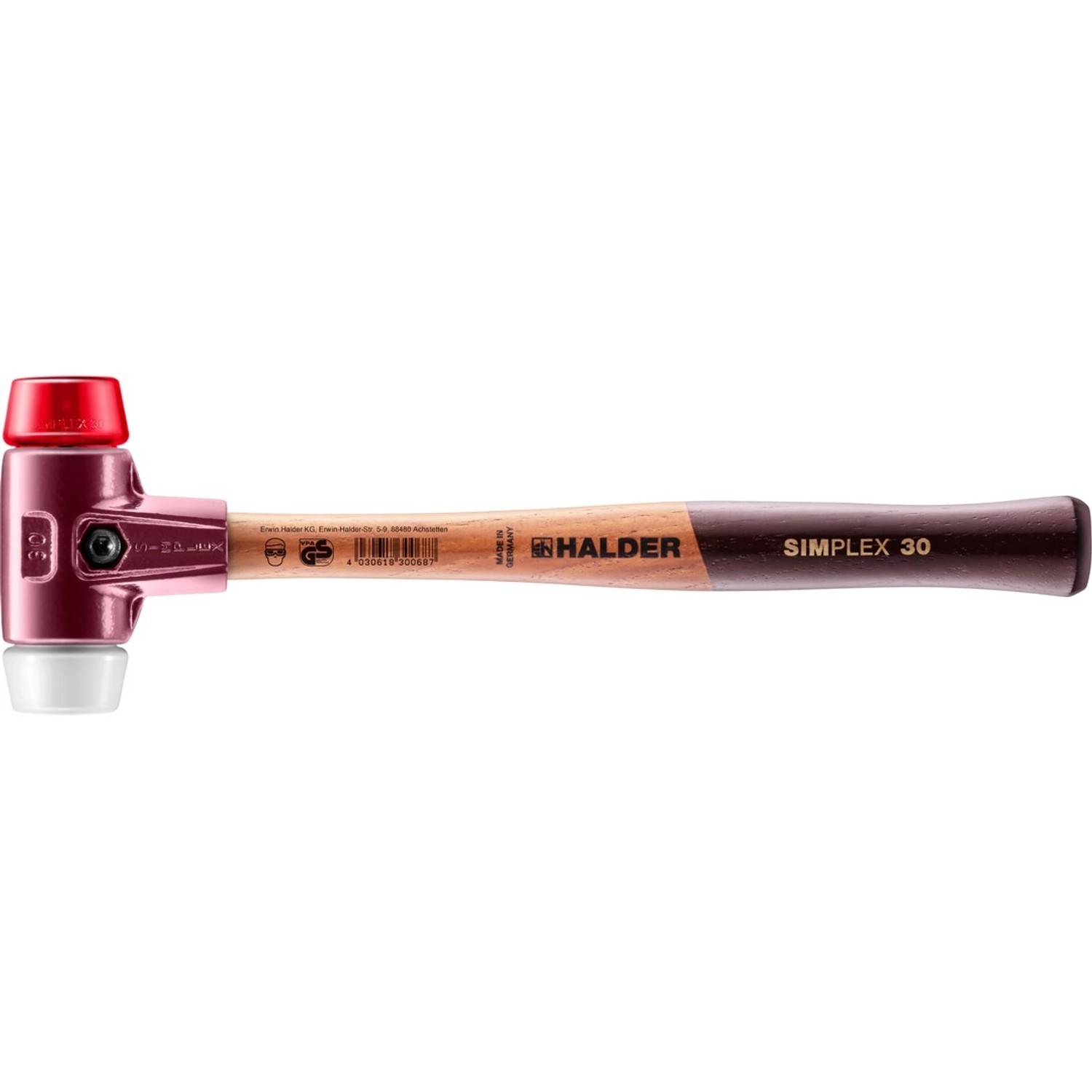 Halder Simplex Schonhammer Ø 30 mm Plastik Rot   Superplastik mit Tempergus günstig online kaufen