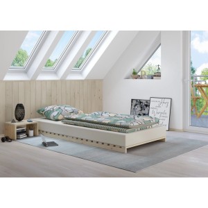 Erst-Holz Niederflurbett Metallfrei 90 x 200 cm Futon Fichte Massiv Modell 97 ohne Zubehör