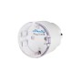 Weißer Shelly Smart-Stecker Plug S Gen3 für Hausautomation, Nahansicht.