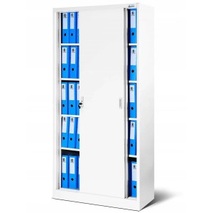 Jan Nowak Aktenschrank Schiebetürenschrank KUBA 185 x 90 x 40 cm Weiß