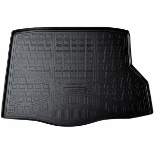 Schwarze Gummi Kofferraumwanne mit Rand für Mercedes CLA C117 (2013-2018).