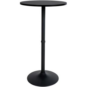 Runder schwarzer Stehtisch Ø 60 cm mit Holztischplatte und stabilem Metallgestell. Perfekt als Bartisch.