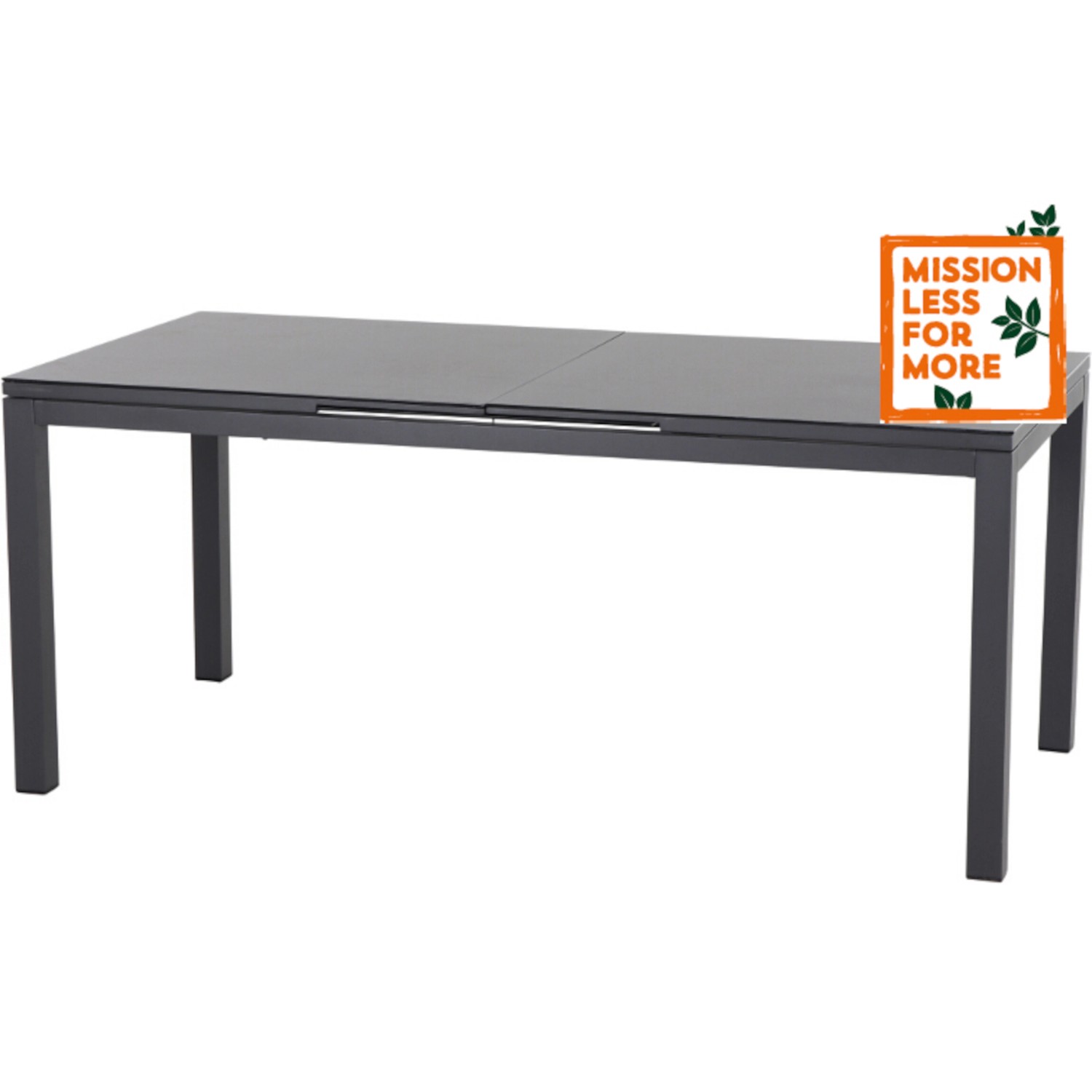 Siena Garden Gartentisch Rechteckig ausziehbar Anthrazit/Matt 90 cm x