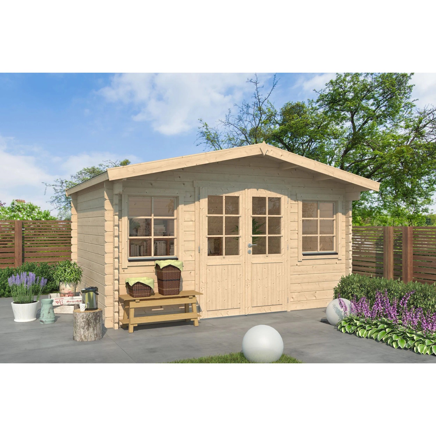 Fjordholz Gartenhaus Modell Florian 44 Naturbelassen