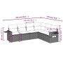vidaXL 7-Tlg. Garten-Sofagarnitur, schwarzes Poly Rattan mit Maßen. Ideal für Terrasse und Garten.