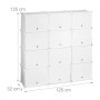 Relaxdays Schuhschrank Kunststoff Metall Weiß Stecksystem 24 Fächer 125 cm x 125 cm x 32 cm 10,5 kg_4