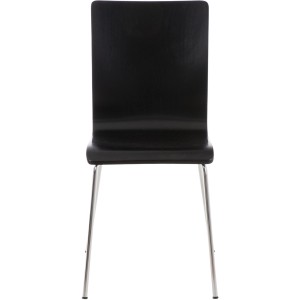 DELUKE Besucherstuhl TUNIS Holz Schwarz 43x47x87cm Konferenzstuhl Wartezimmerstuhl Bürostuhl