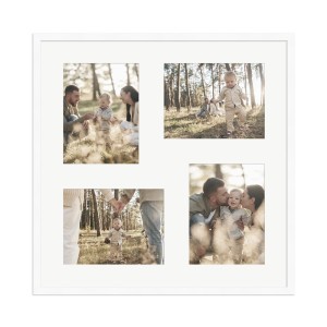 WANDStyle Galerierahmen G950, weiß, für 4 Fotos 15x20 cm. Bilderrahmen für Familienerinnerungen.