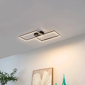 Lindby LED Deckenleuchte Panja 10012937 Dimmbar Modern in Chrom 2-flammig Wohnzimmerleuchte