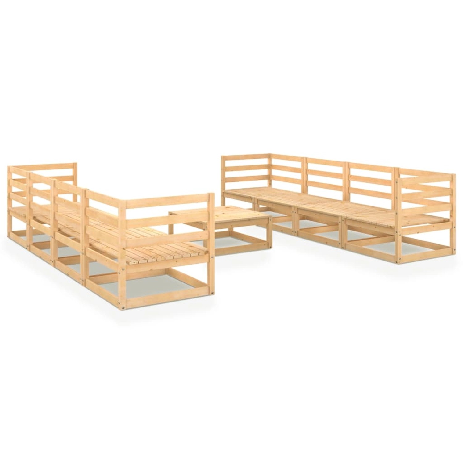 vidaXL 9-tlg Garten-Lounge-Set Massivholz Kiefer Modell 99 günstig online kaufen