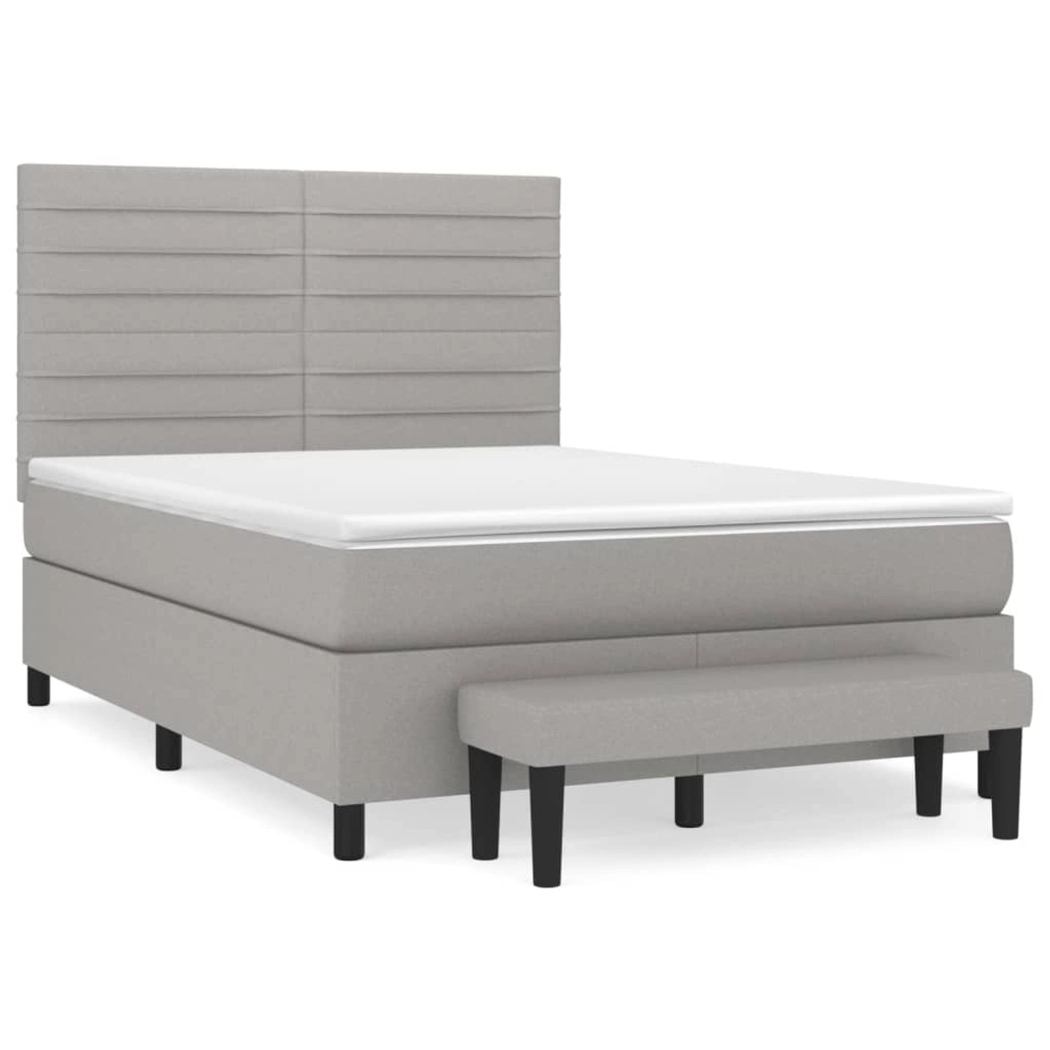 Vidaxl Boxspringbett Mit Matratze Hellgrau 140x200 Cm Stoff günstig online kaufen