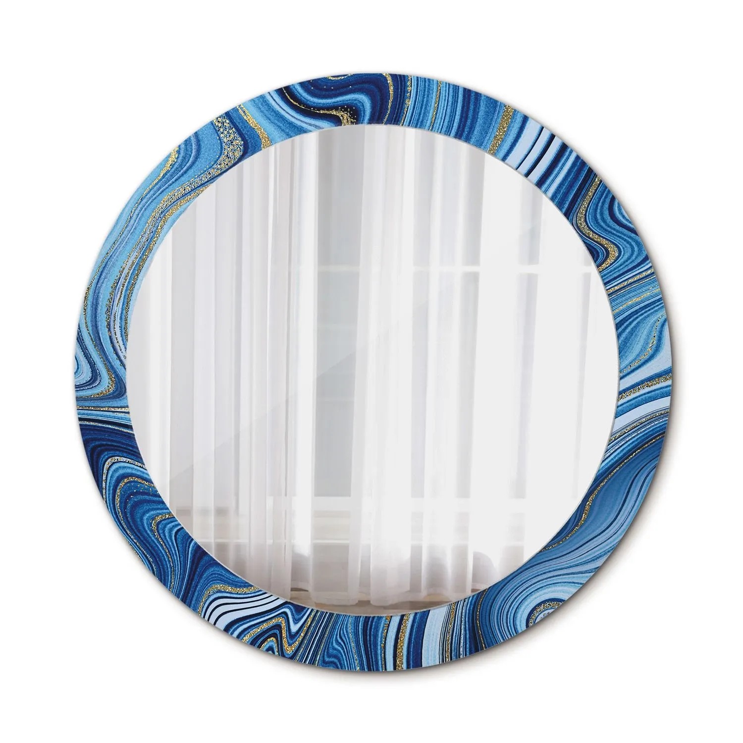 Tulup Bedruckte Spiegel Marmorfluss 80x80 cm Runder Spiegel mit Dekoration günstig online kaufen