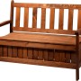 Gartenbank 2-Sitzer aus geöltem Kiefernholz mit Stauraum, braun. FSC®-zertifiziert.