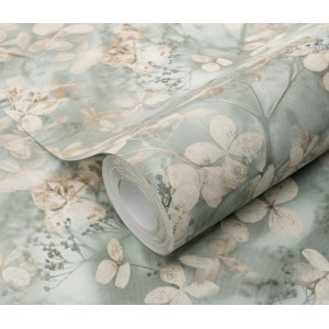 Erismann Vliestapete Play of Light Purity Grün mit floralem Muster, Rolle.