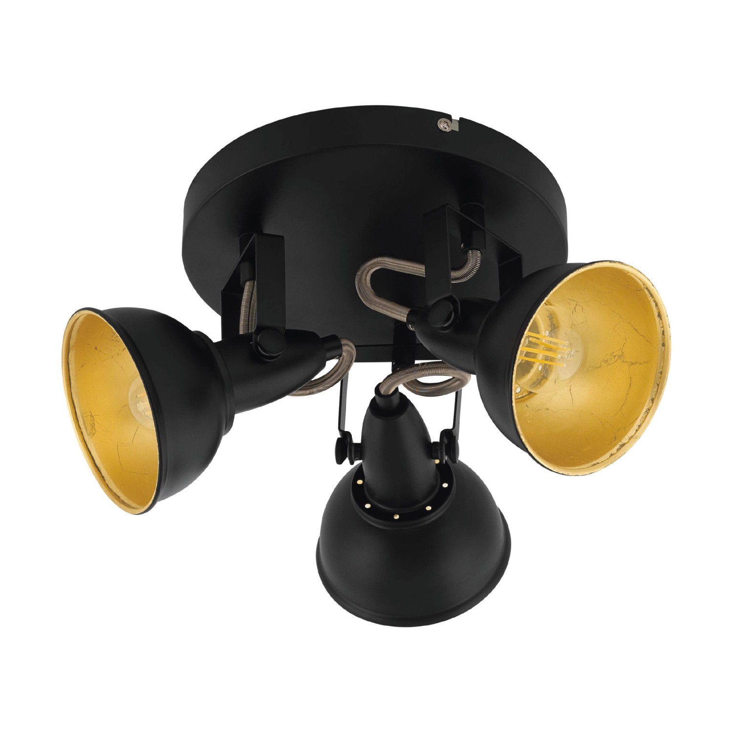 Eglo Wandleuchte Thornton 4-flammig Ø 21 cm Schwarz-Gold günstig online kaufen