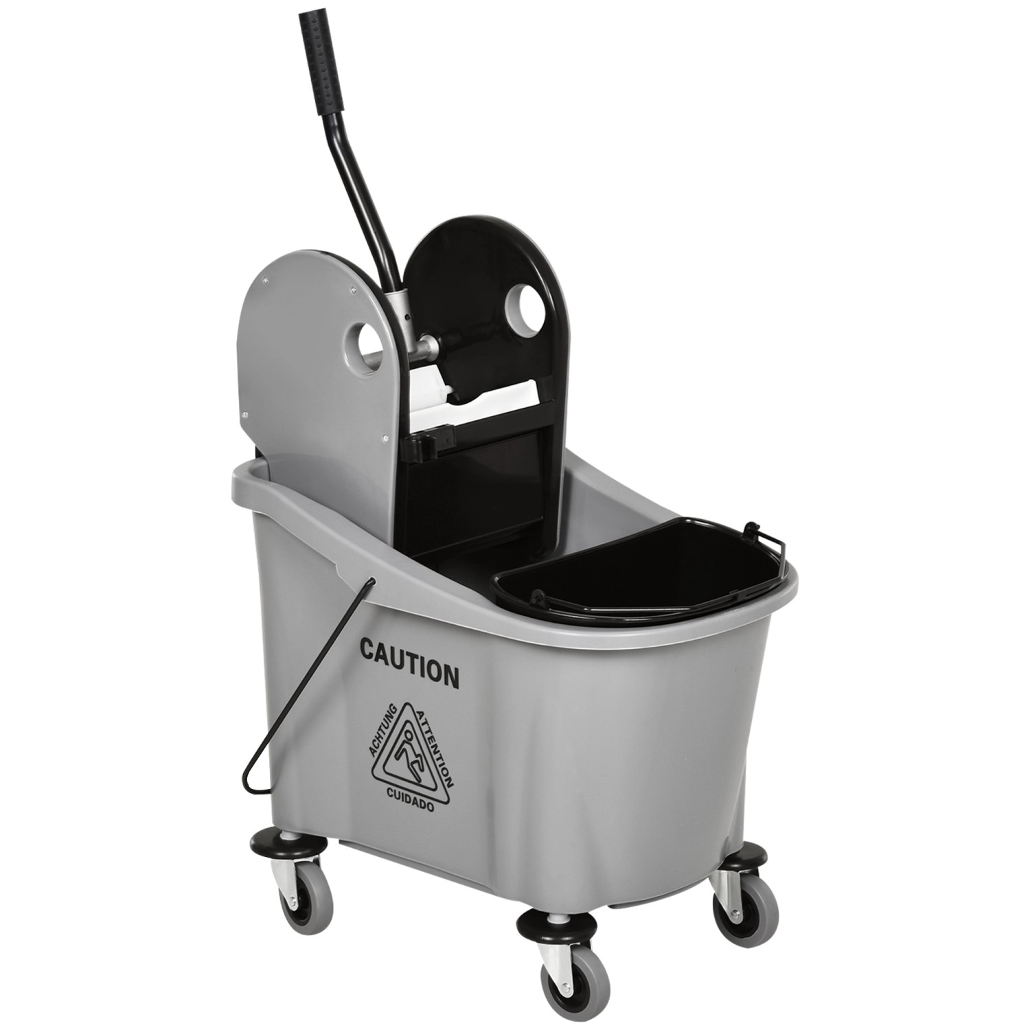 HOMCOM Reinigungswagen 36 Liter mit Auswringvorrichtung