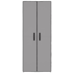 Grauer vidaXL Schuhschrank (60x30x166 cm) mit Stoffbezug und 10 Böden.