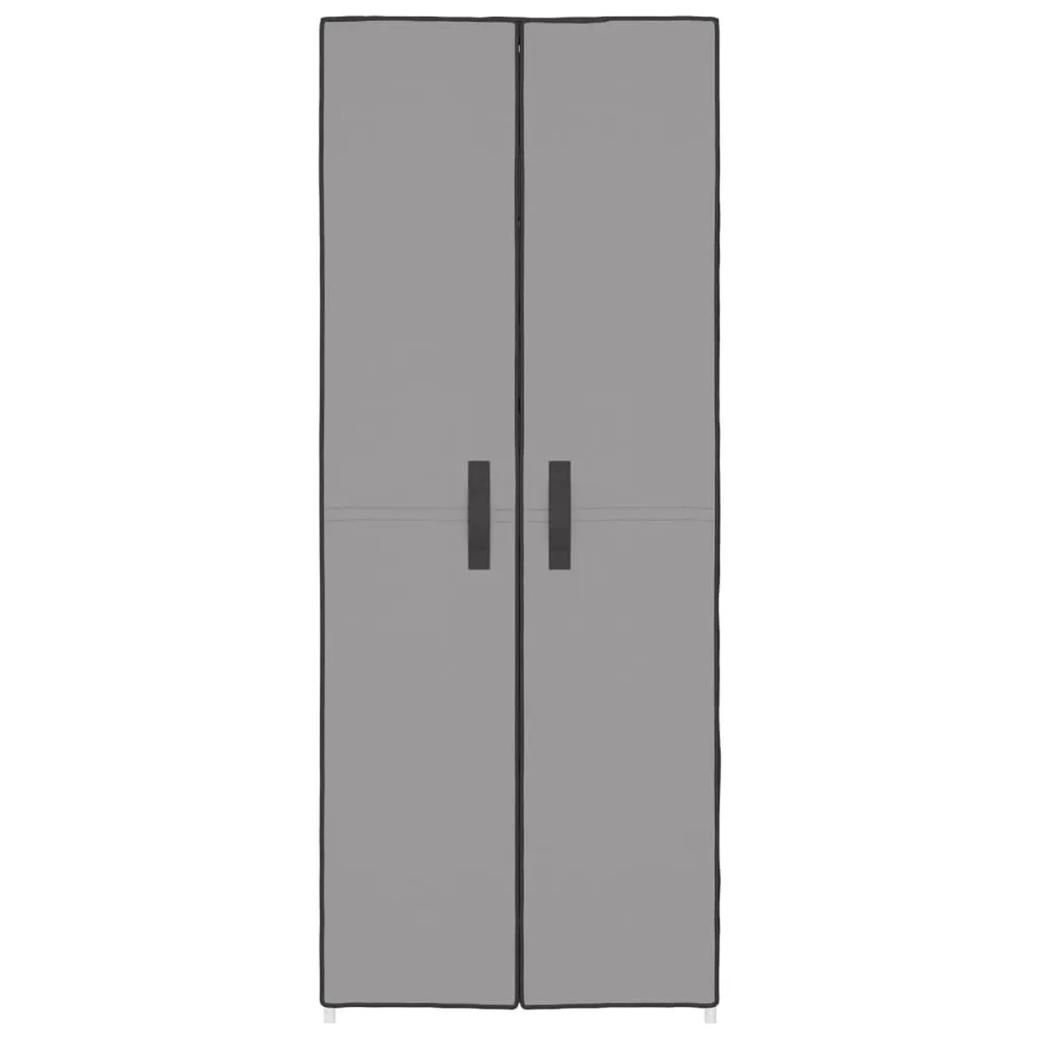 Grauer vidaXL Schuhschrank (60x30x166 cm) mit Stoffbezug und 10 Böden.