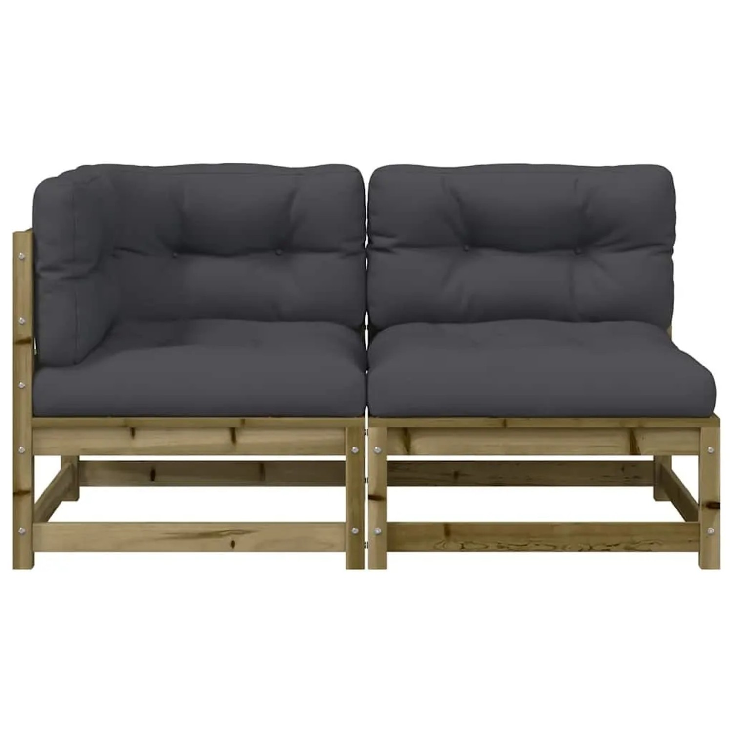 vidaXL Gartensofa mit Kissen 2-Sitzer Kiefernholz Imprägniert 838124