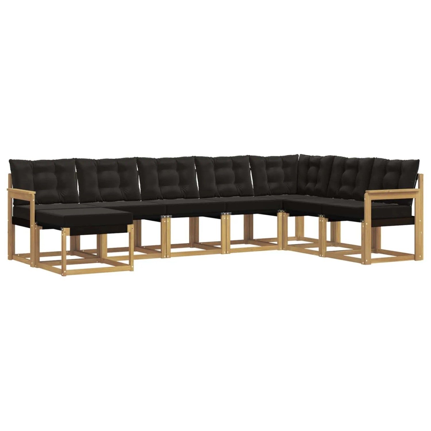 vidaXL Outdoor-Sofagarnitur mit Kissen 8-Tlg Weiß und Schwarz 3389758
