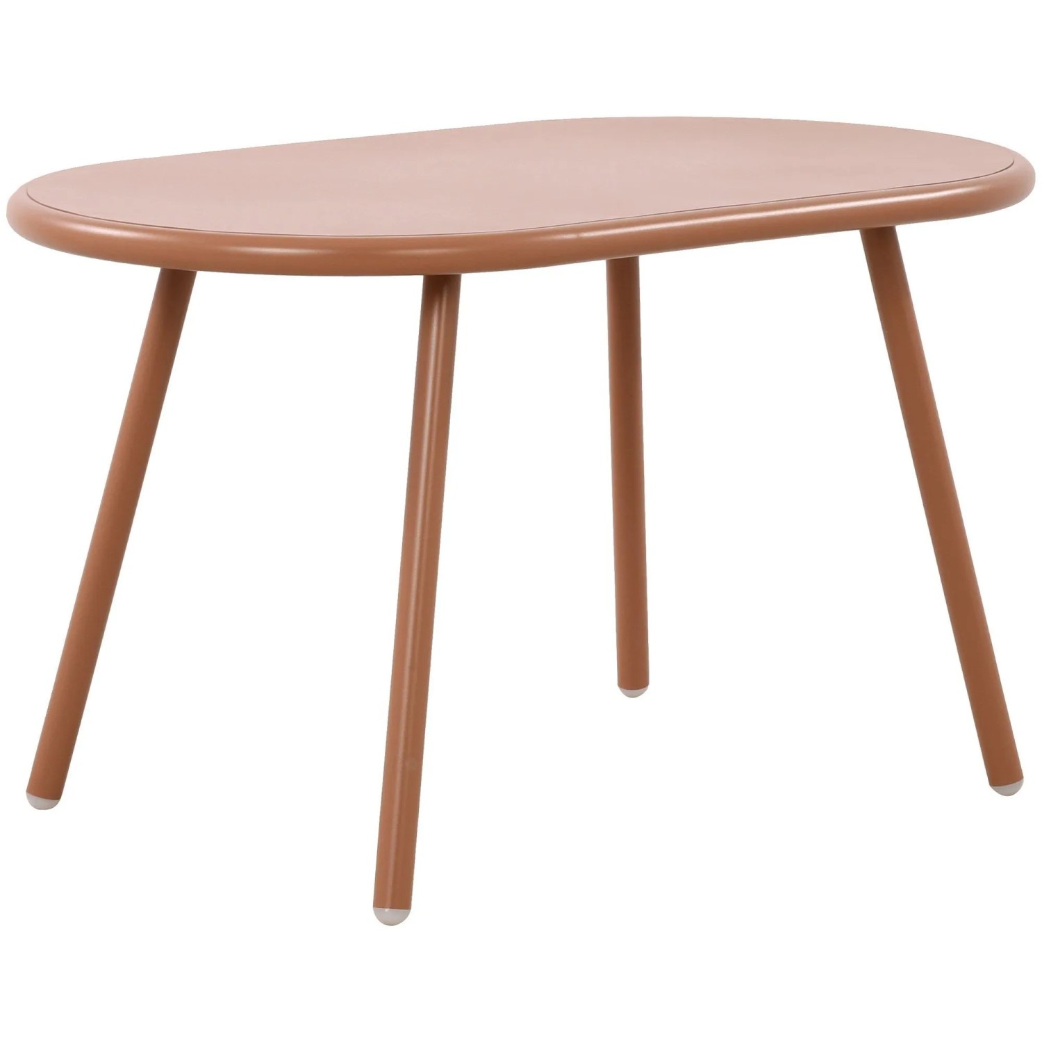DELUKE Couchtisch VORIN Kunststoff Terracotta 80x45x45cm Sofatisch Oval Beistelltisch Wohnzimmertisch Klein
