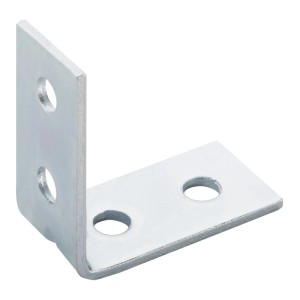 Verzinkter Stahl L-Winkelverbinder mit gesenkten Schraublöchern für Möbelbau und Regalböden.