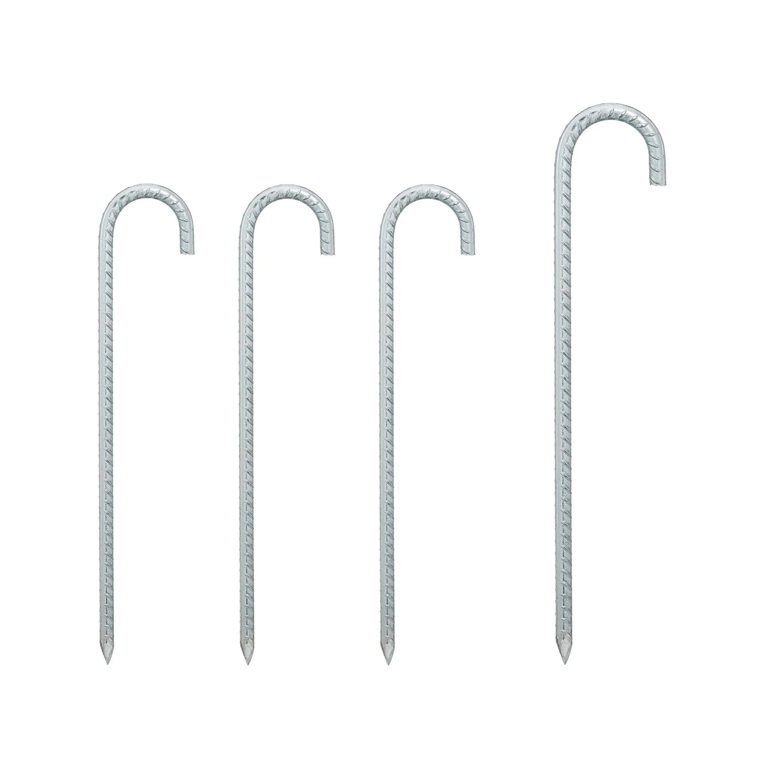 Relaxdays Bodenanker 4er Set Stahl Silber Extra Lang 38,5 cm x 7,5 cm x 1 cm 380 g