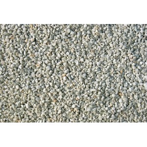 Nahaufnahme: Streusplitt 2-4 mm, hellgrau, Brechkorn, Schüttgut für Garten und Bau.