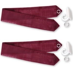 2er-Pack bordeauxrote Dekoschals Noella Voile mit Schlaufe und Raffhaltern.