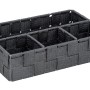 Dunkelgrauer Wenko Aufbewahrungskorb Adria Klein mit 4 Fächern aus Polypropylen.