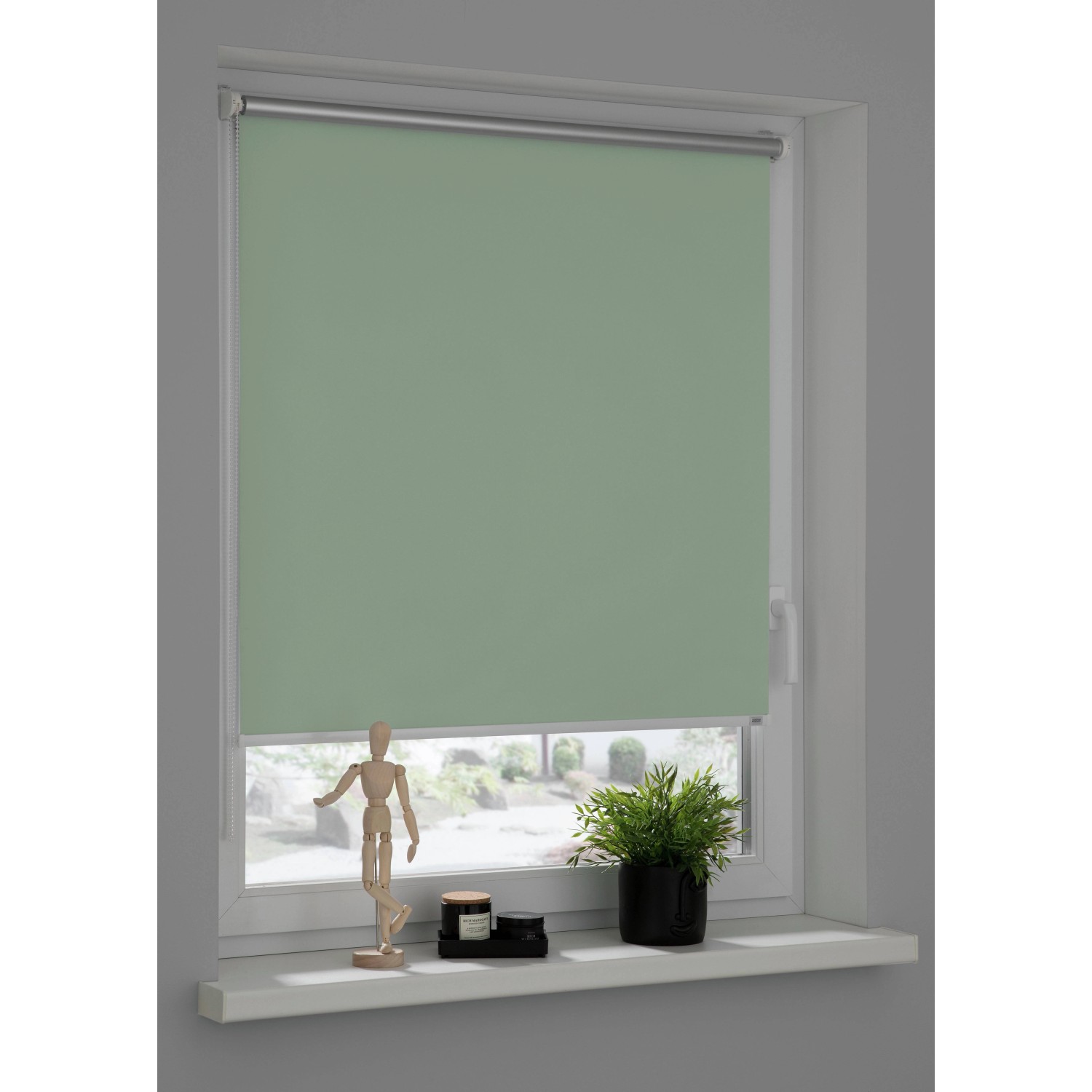 Grünes Schöner Wohnen Thermo-Rollo Martha, 75x150 cm, verdunkelnd und alubeschichtet.